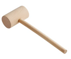 Wooden mallet on a white background